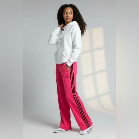 Adidas Firebird Track Pants Pink Women’s M NWT Wide Leg - Picture 6 of 13